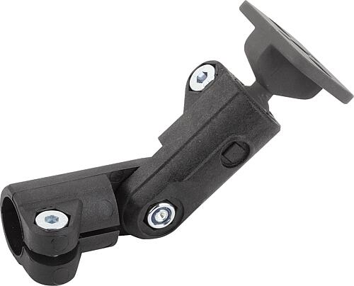 Rohrverbinder Gelenk, für Rundrohre, mit Kugelgelenk, Thermoplast, Komp:Stahl, A=18,1 - K0489.181