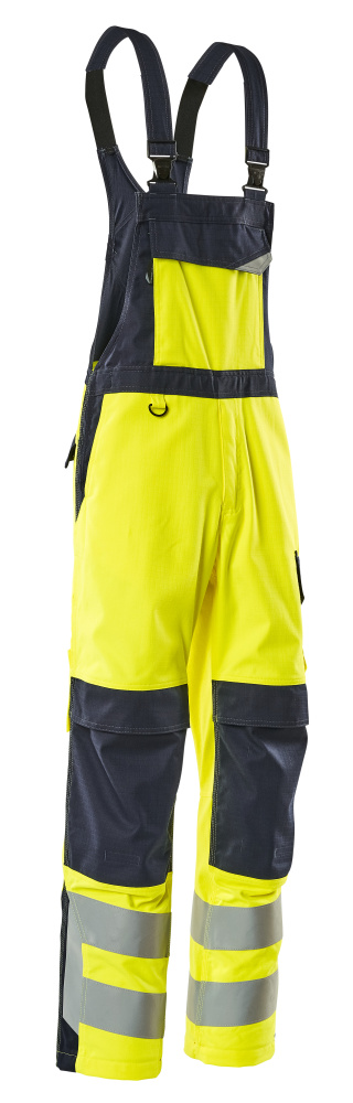 MASCOT® MULTISAFE Latzhose mit Knietaschen »Davos« Gr. 76/C46, hi-vis gelb/schwarzblau - erhältlich bei ✭ HUG Technik ✓