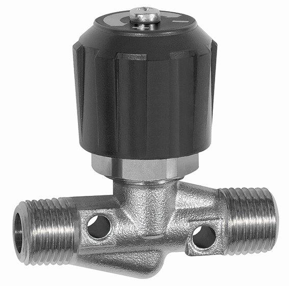 Nadelventil, Messing vernickelt, AG/AG, R 1/4, DN 4 - erhältlich bei ✭ HUG Technik ✓