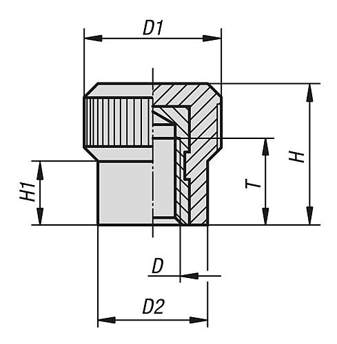 Rändelknopf, Form: A - K0142.11504 - direkt bei HUG Technik ✓