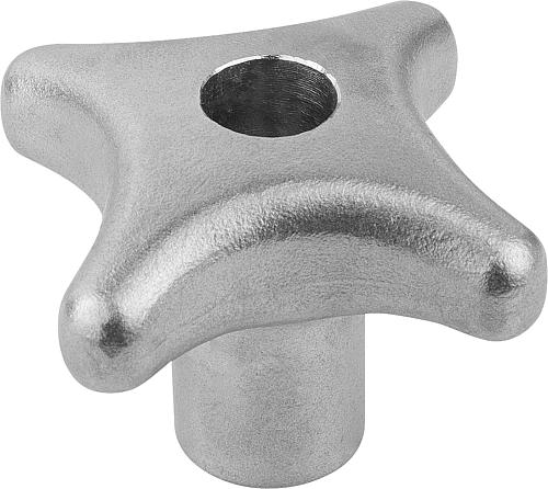 Kreuzgriff DIN6335 M06 D1=32 H=21, Form:D, Edelstahl gestrahlt - K0146.4032063 - bei HUG Technik ✓