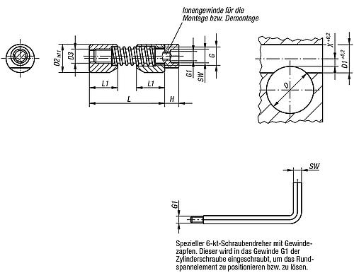 Rundspanner D2=10 L=33 Stahl - K0375.05 - direkt bei HUG Technik ✓