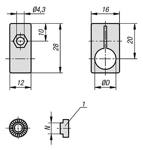 Fixierstück Polyamid, schwarz - K1281.905 - bekommst Du bei ★ HUG Technik ✓