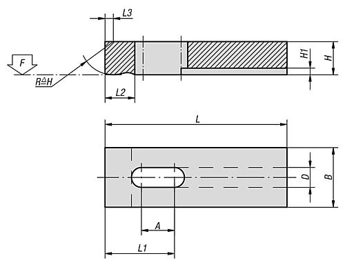 Spanneisen verschiebbar 100x25x16 Vergütungsstahl - K0001.101 - bekommst Du bei HUG Technik ♡