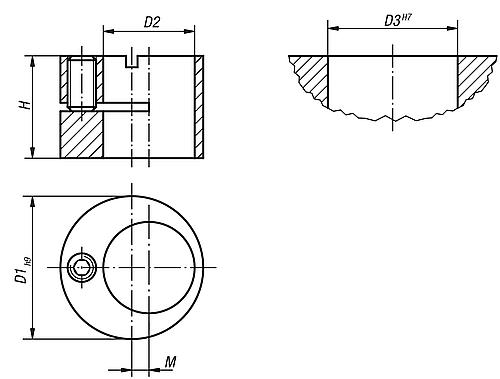 Aufnahme exzentrisch D1=12 Stahl, D2=6 - K0369.120 - bekommst Du bei HUG Technik ♡