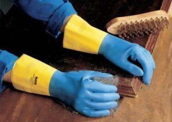 MAPA® Chemikalienschutzhandschuh »Alto 405«, blau-gelb - bei HUG Technik ✓