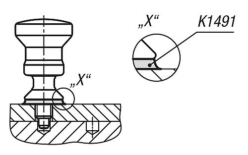 Arretierbolzen Hygienic Design Gr.1 M10, D=6, Form A ohne Rastnut, Edelstahl 1.4404 gehärtet - K1698.0110601 - erhältlich bei ✭ HUG Technik ✓