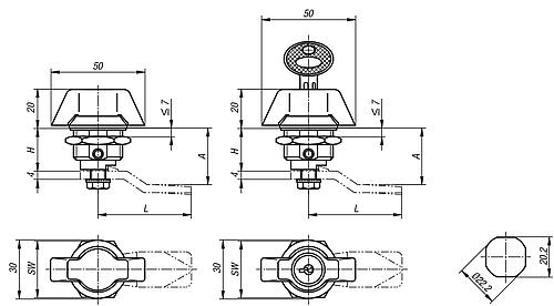 Drehriegel mit Knebelbetätigung Zink, abschließbar - K0525 - kommt direkt von HUG Technik 😊