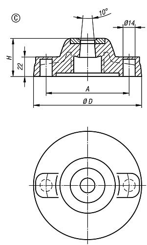 Teller, Form:C Thermoplast, schwarz - K0424.31251 - gibt’s bei ☆ HUG Technik ✓