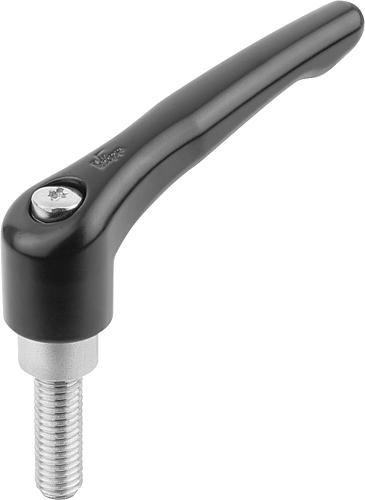 Produktbild Klemmhebel Gr.0 M04x20 Zink, schwarz seidenmatt, Komp: Edelstahl - K0123.0041x20