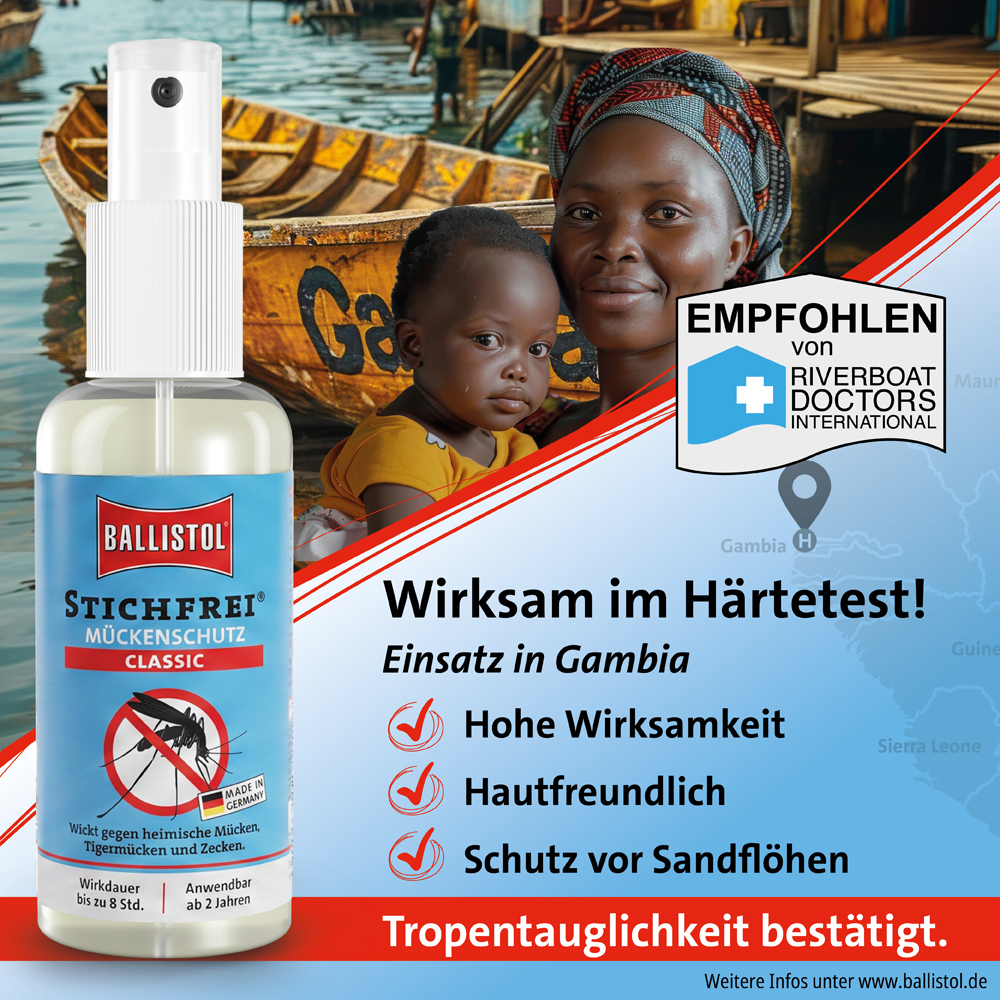 Ballistol Stichfrei Classic, empfohlen von Riverboat Doctors International