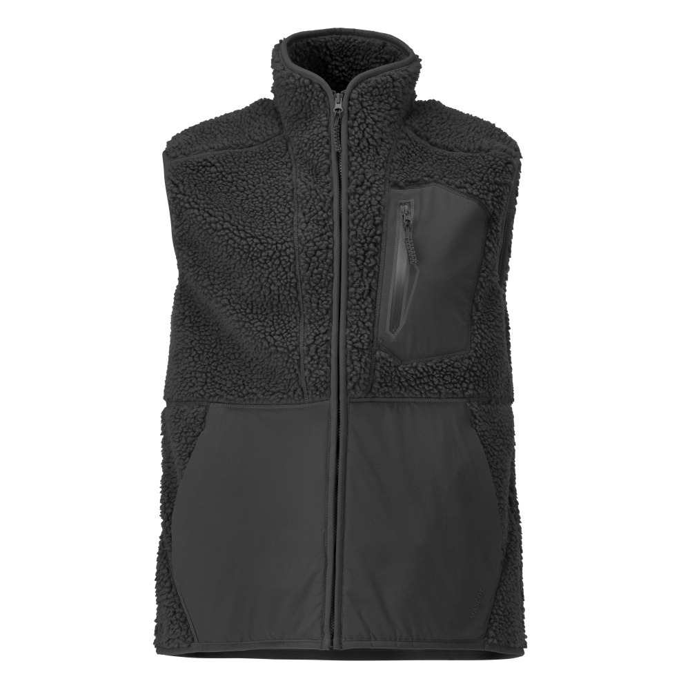 MASCOT® CUSTOMIZED Faserpelz Weste mit Reißverschluss  Gr. 2XL, schwarz - bekommst Du bei ★ HUG Technik ✓