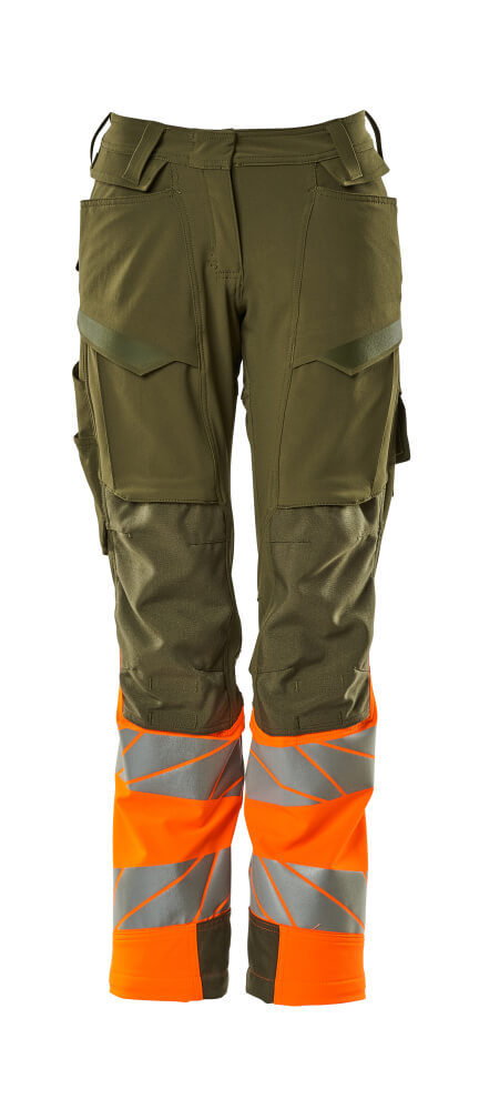 MASCOT® ACCELERATE SAFE Hose mit Knietaschen  Gr. 76/C34, moosgrün/hi-vis orange - kommt direkt von HUG Technik 😊