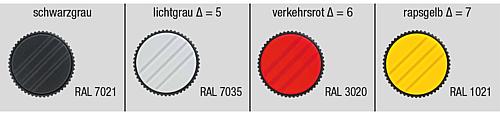Rändelknopf Gr.1 M05x15 Thermoplast, schwarz RAL7021, Komp: Edelstahl, Komp: rot RAL3020 - K0247.01056X15 - direkt bei HUG Technik ✓