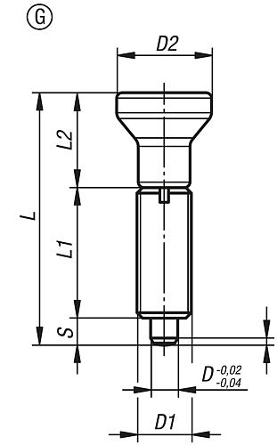 Arretierbolzen Gr.0 M08x1, Form: G Edelstahl, gehärtet, D=4 - K0634.001004 - bei HUG Technik ✭