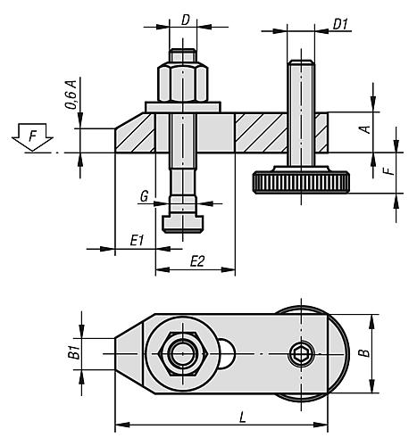 Spanneisen verstellbar 100x40 Vergütungsstahl, mit Schrauben - K0003.1212 - bekommst Du bei HUG Technik ♡