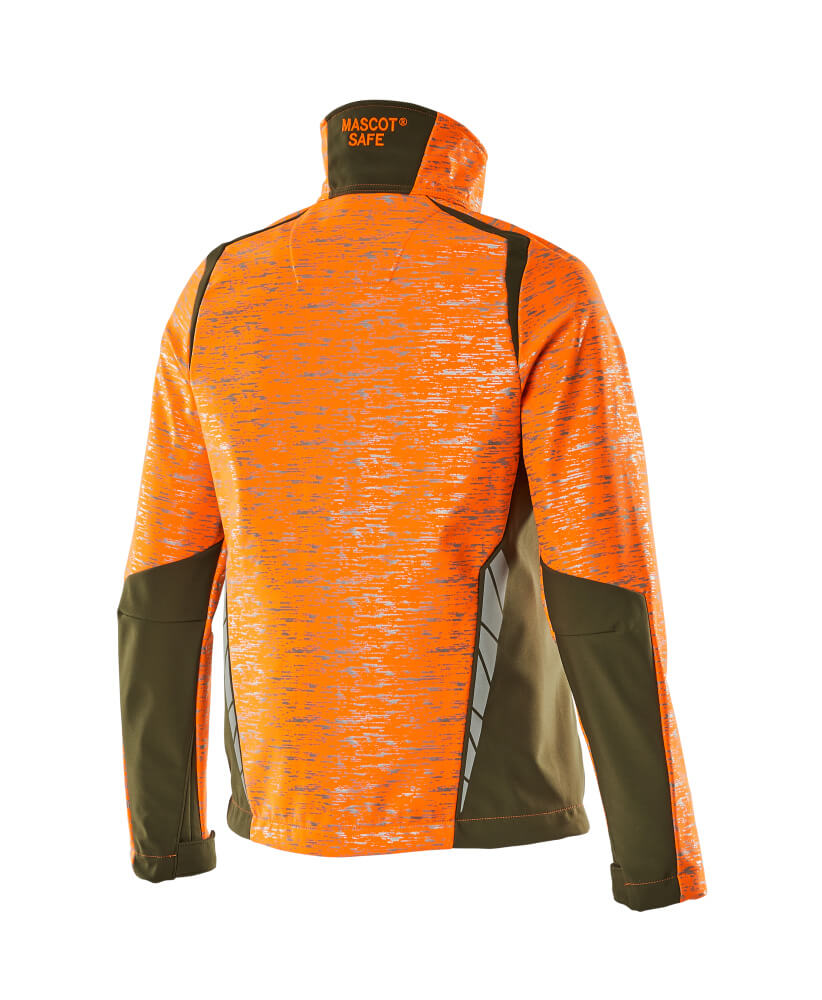 MASCOT® ACCELERATE SAFE Soft Shell Jacke  Gr. 2XL, hi-vis orange/moosgrün - erhältlich bei ♡ HUG Technik ✓