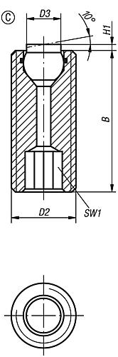 Pendelauflage mit O-Ring M12X25, Form:C Vergütungsstahl, Komp:Werkzeugstahl - K0290.112X025 - kommt direkt von HUG Technik 😊