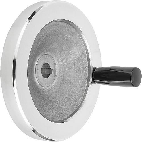 Handrad mit Nut D1=100 Aluminium, Komp: Duroplast, D2=10 - K0161.3100X10 - bekommst Du bei ★ HUG Technik ✓