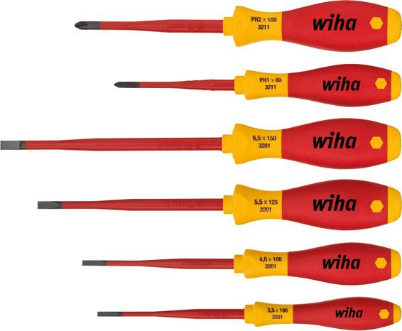 Wiha® VDE Schraubendreher-Set 3201 K6 Schlitz 6-teilig - bekommst Du bei HUG Technik ♡