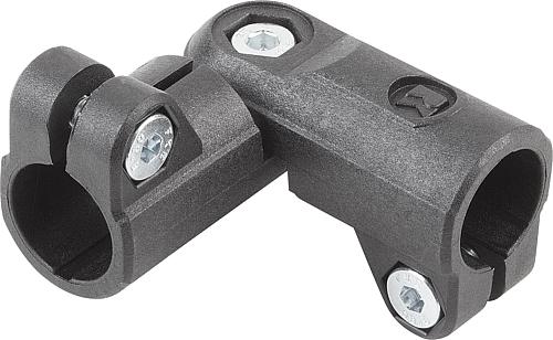 Rohrverbinder Gelenk Thermoplast, ohne Verzahnung, Komp:Stahl, A=18 - K0489.18 - gibt’s bei ☆ HUG Technik ✓