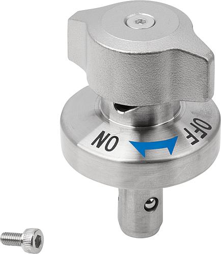 Kugelsperrbolzen mit Drehbetätigung, D1=10, L2=21,5, Edelstahl blank, Komp: Edelstahl blank - K1064.11022 - bei HUG Technik ☆