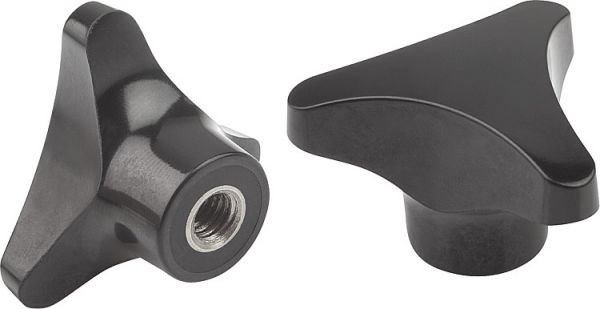 Dreisterngriff Innengewinde M06 Duroplast, Komp: Stahl, D=40 - K0183.14006 - bei HUG Technik ✭