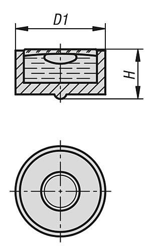 Dosenlibellenkörper D1=12 H=7 Polyamid, E20' Empfindlichkeit 20' - K1157.120720 - direkt von HUG Technik ✓