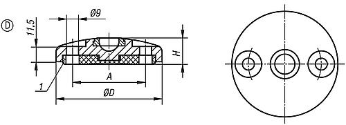 Teller Anti-Slip-Platte, Form: D Edelstahl, D=100 - K0416.41002 - bekommst Du bei ★ HUG Technik ✓