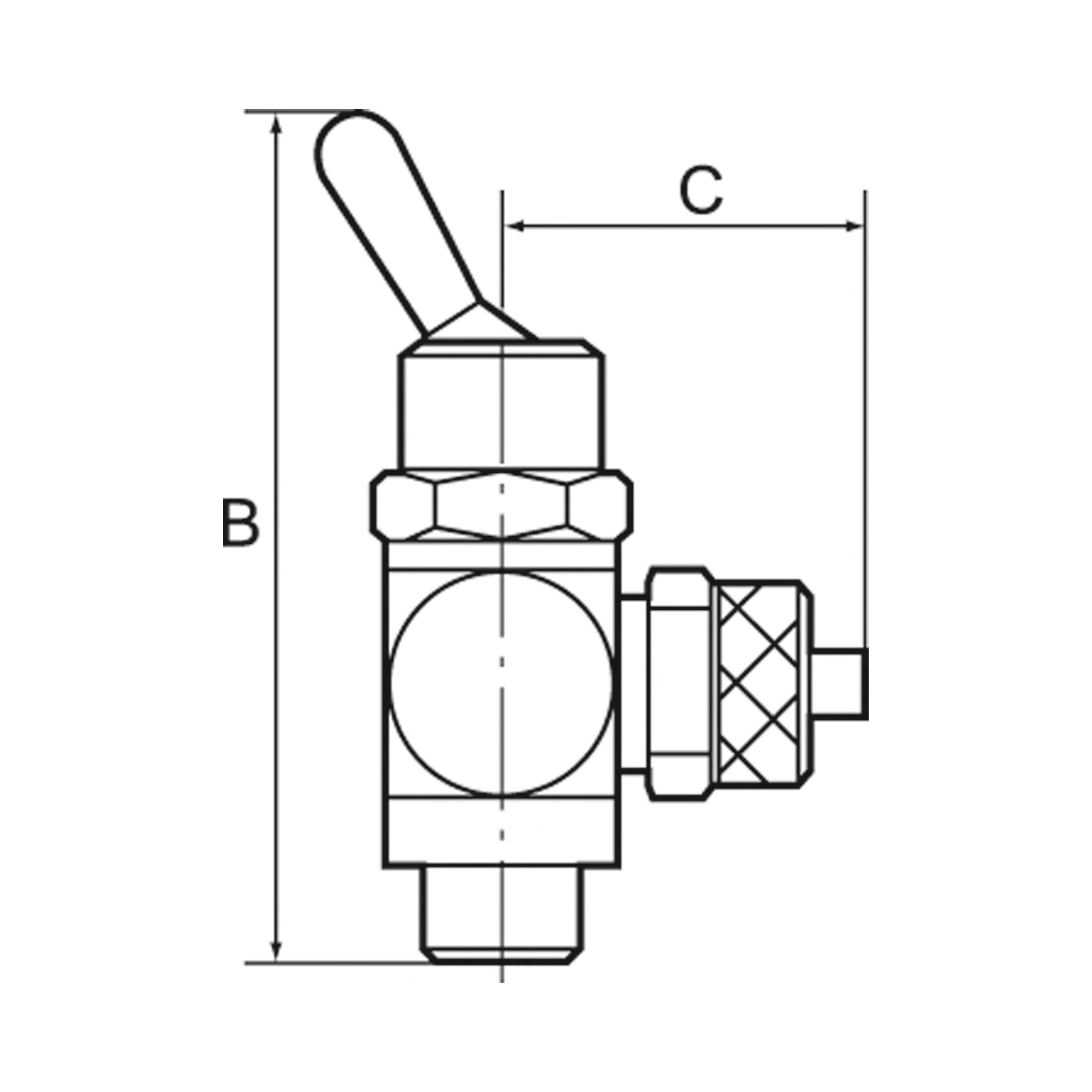 2/2-Wege-Kipphebelventil, beidseitig, Gew.anschluss G 1/8,G1/8IG - erhältlich bei ✭ HUG Technik ✓