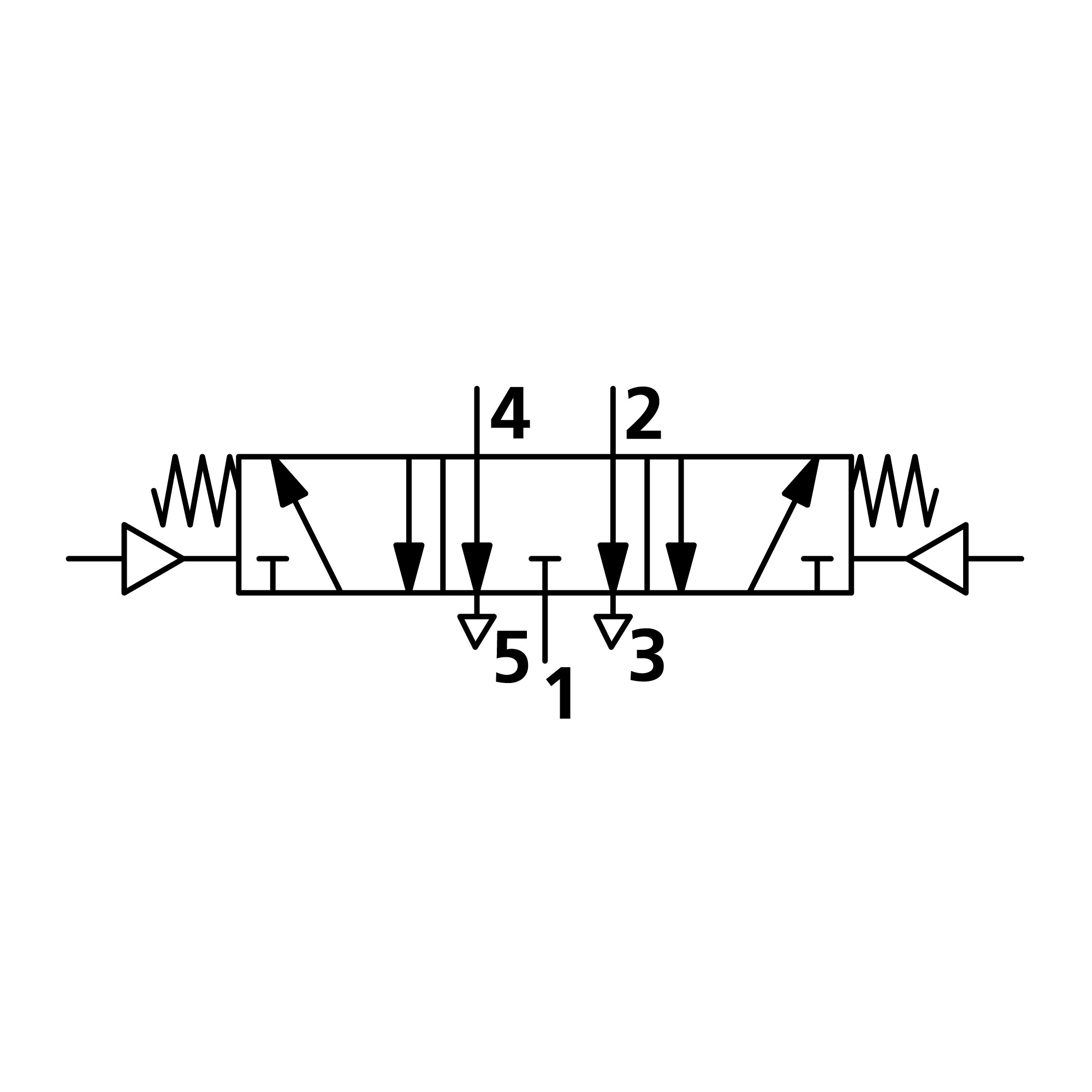 5/3-Wegeventil, pneumatisch, G 3/8, Mitte entlüftet - erhältlich bei ✭ HUG Technik ✓