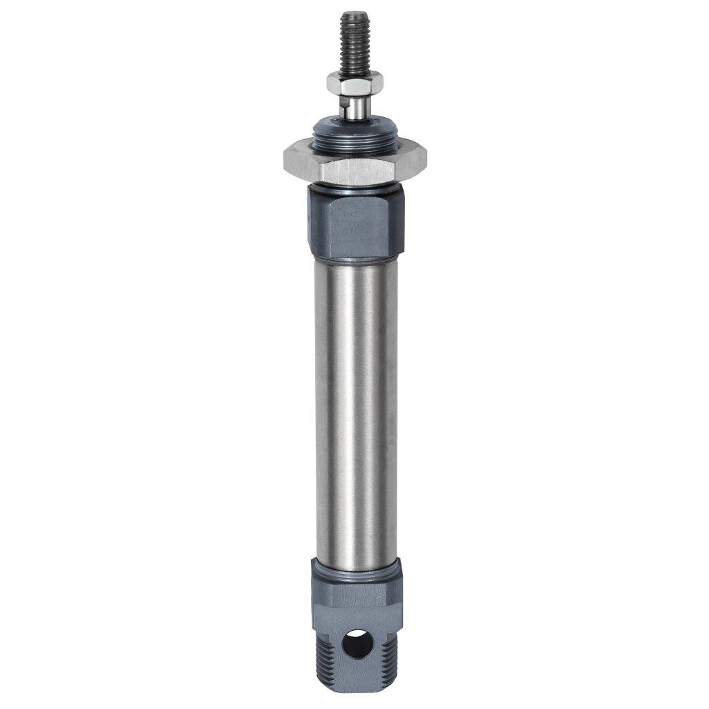 Rundzylinder, Kolben-ø 10, Hub 10, M5, Stange M4, einfachwirkend, mit Magnet - erhältlich bei ♡ HUG Technik ✓
