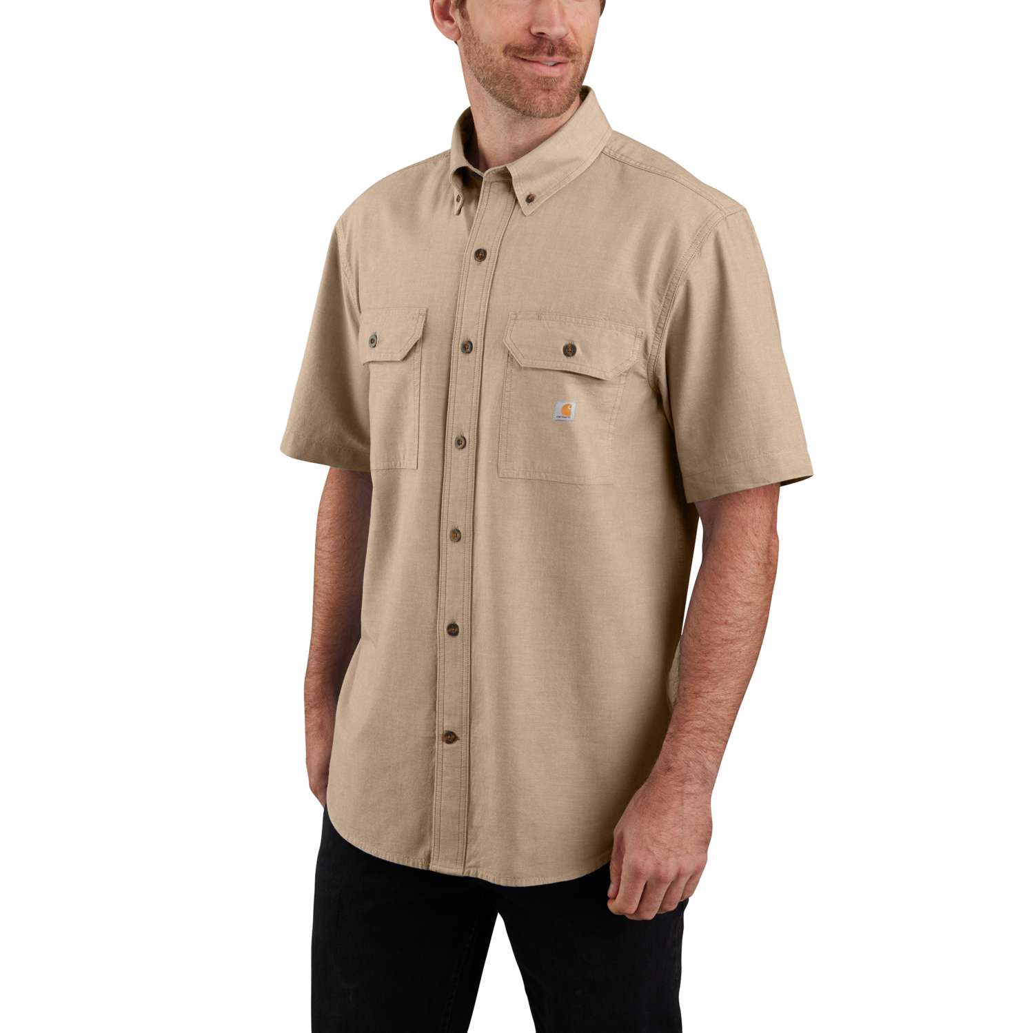carhartt® Herren Shirt »LOOSE CHAMBRAY S/S SHIRT« dark tan chambray - gibt’s bei ☆ HUG Technik ✓