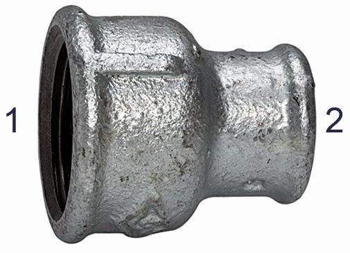 Muffen 240, IG/IG, Rp 3/8, Rp 1/4, Temperguss, schwarz, feuerverzinkt - direkt von HUG Technik ✓