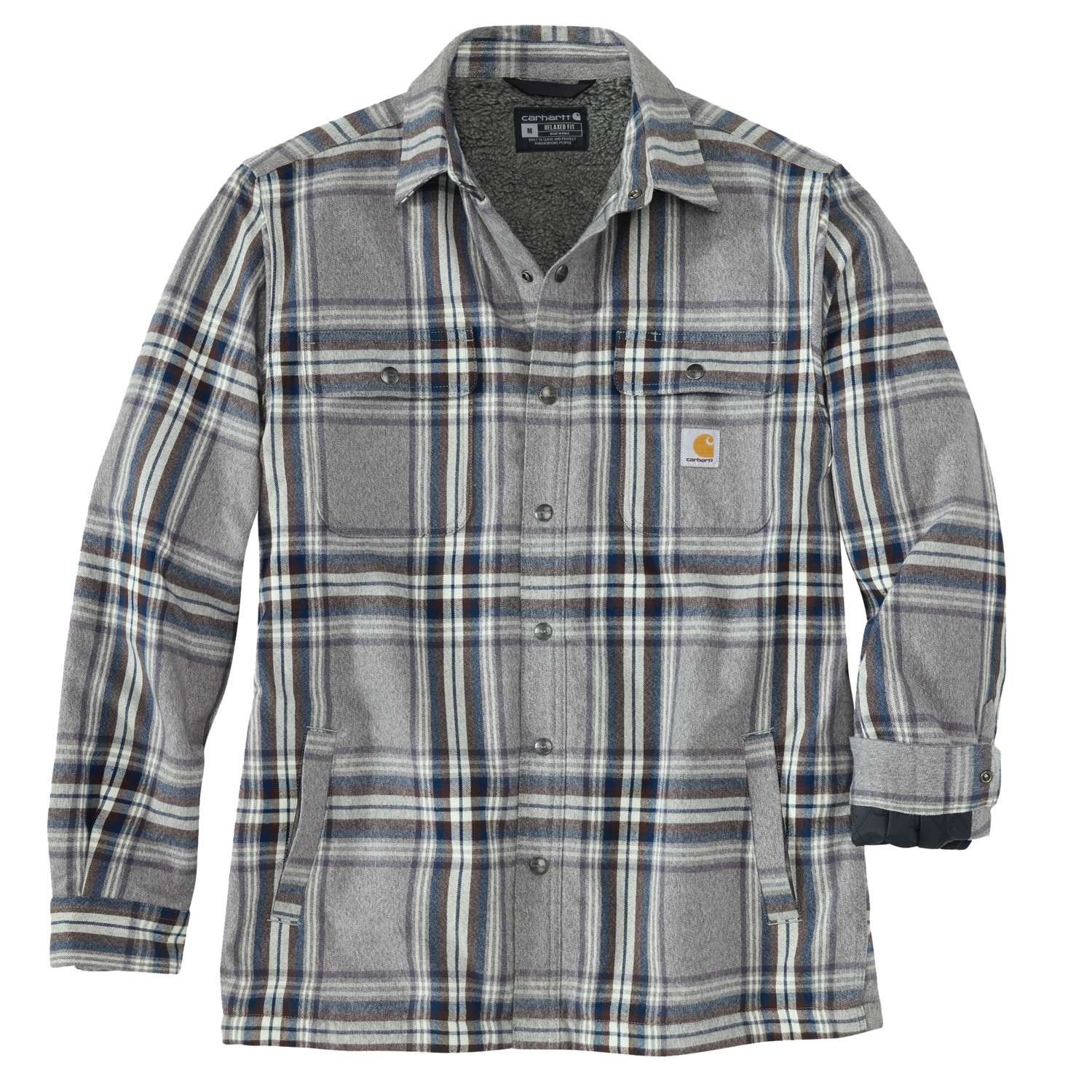 carhartt® Herren-Hemdjacke »FLANNEL SHERPA LINED SHIRT JAC« asphalt Flach  - direkt von HUG Technik ✓