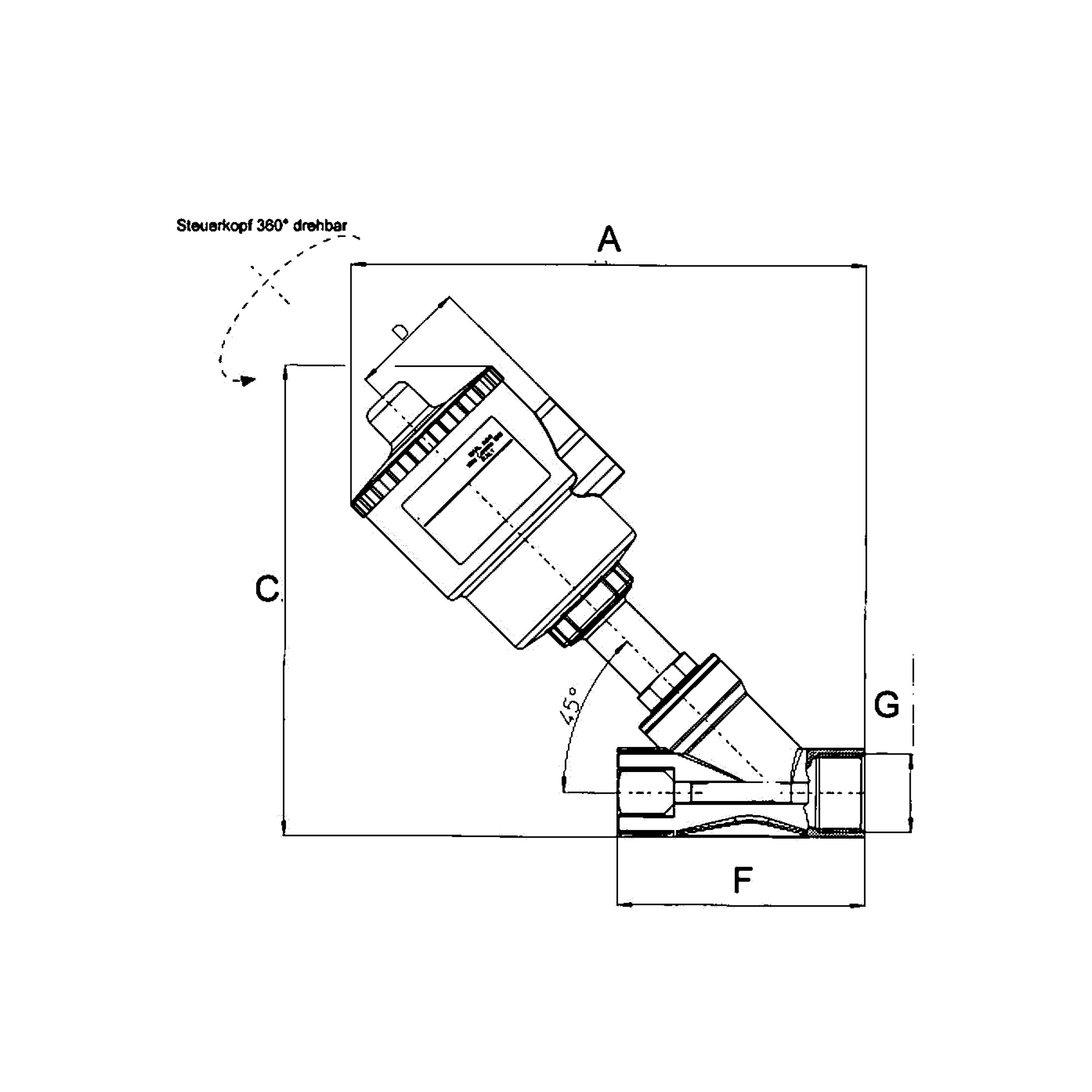 Schrägsitzventil ohne NAMUR-Schnittstelle, Edelstahl, G 3/4, max. 10 bar - direkt von HUG Technik ✓