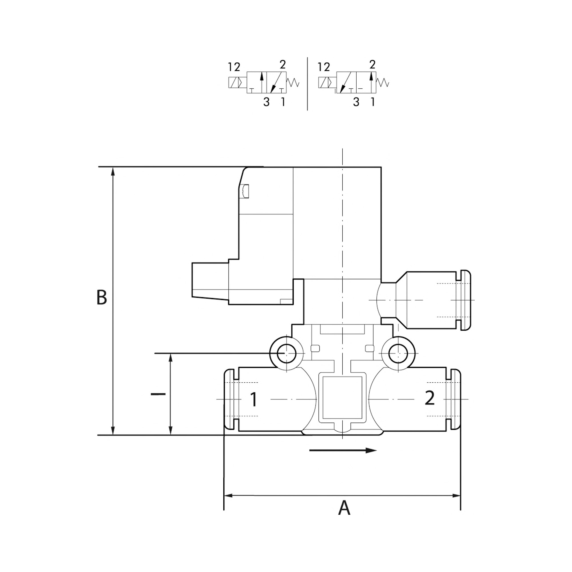 3/2-Wege-Magnetventil geführte Entlüftung, NO, Schl.6 - bei HUG Technik ✓ ✌