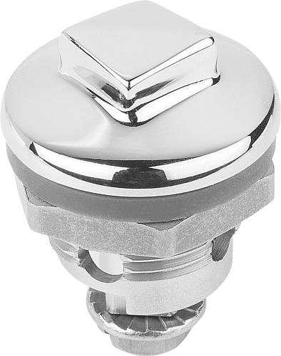 Drehriegel für Hygienebereich, Edelstahl-Silikon - K1354 - gibt’s bei ☆ HUG Technik ✓