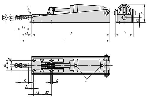 Schubstangenspanner, Form: A, F2=12000, Stahl - K1549.12000 - erhältlich bei ✭ HUG Technik ✓