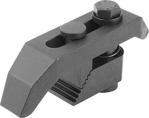 Spanneisen gekröpft Gr.1 Vergütungsstahl, mit Verstelleinheit, B=12 - K0004.10x12 - gibt’s bei ☆ HUG Technik ✓