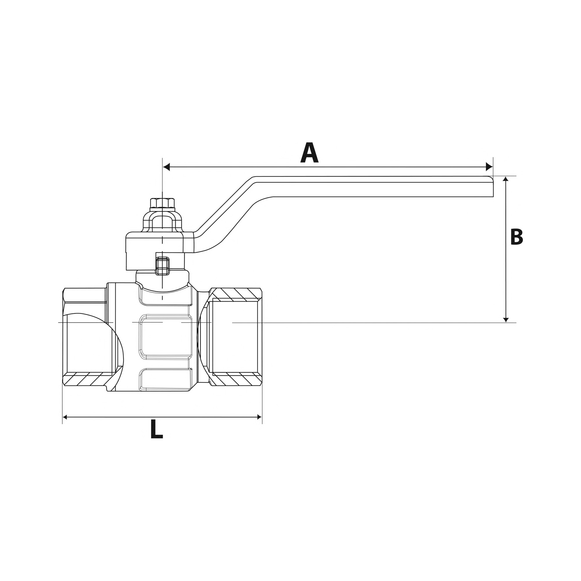 Kugelhahn »valve line«, Handhebel blau, Messing vernickelt, IG/AG, G 2 - bei HUG Technik ☆