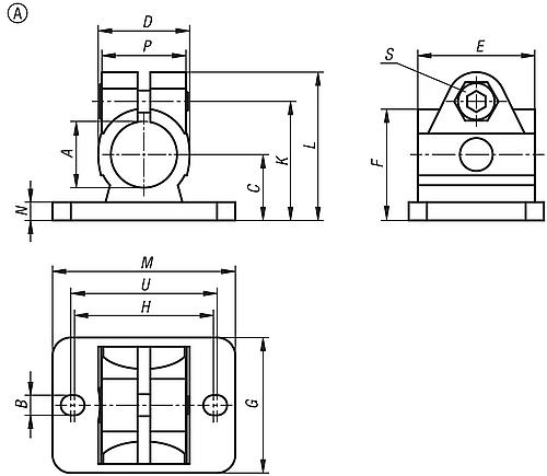 Rohrverbinder mit Flansch M=50 G=37 L=40,5, Form:A Edelstahl, für Rundrohre, A=12,1 - K0479.112 - gibt’s bei HUG Technik ✓