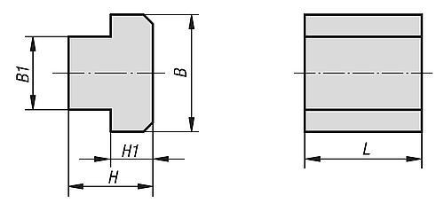 Mutter für T-Nut Edelstahl, Rohling, BT=10 - K0378.810 - bei HUG Technik ♡