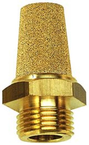 Schalldämpfer Sinterbronce, sechskant, Messing-Gewinde G 1, SW 36 - gibt’s bei HUG Technik ✓
