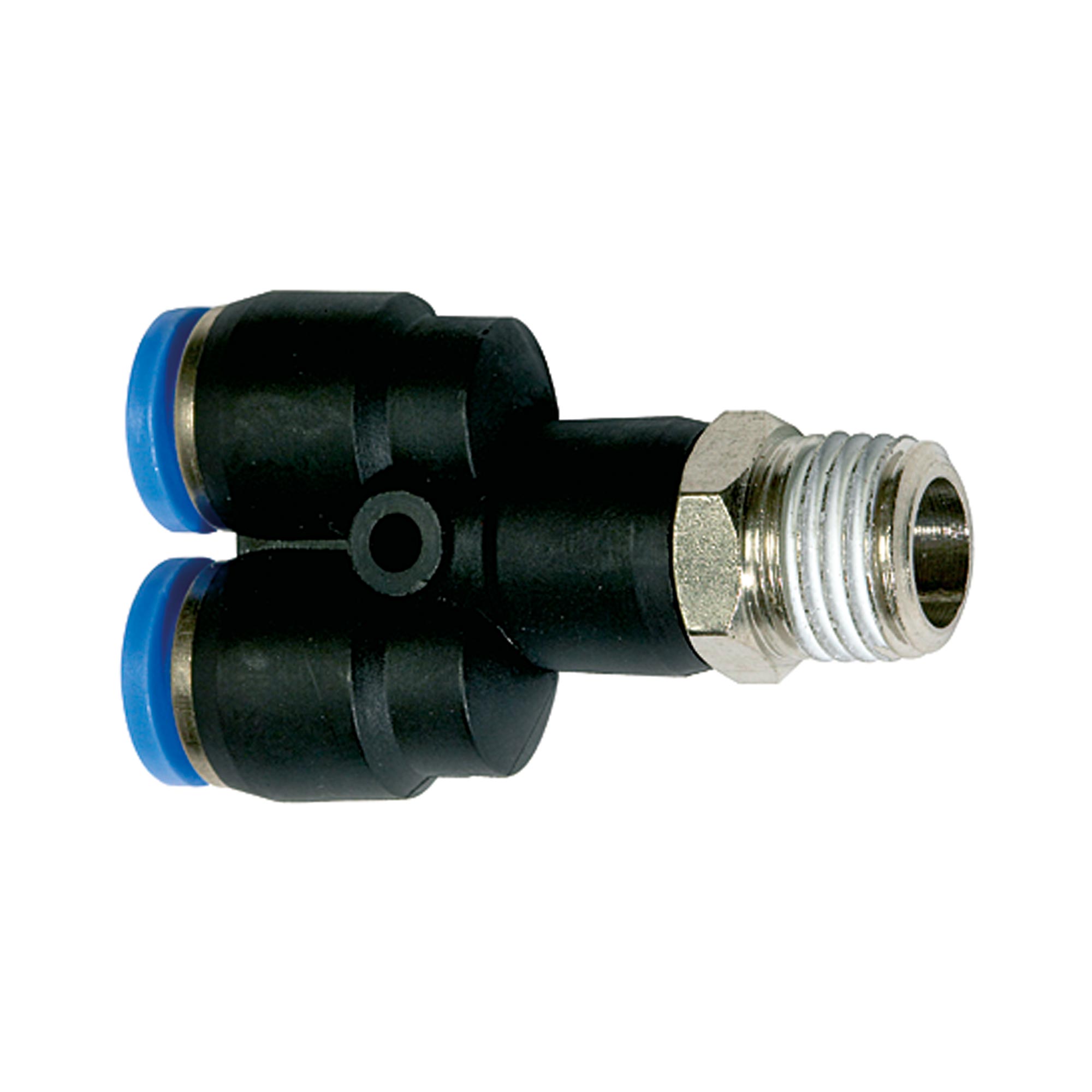 Y-Steckverschraubung »Blaue Serie«, drehbar, R 1/2 außen, Ø 10 mm - erhältlich bei ♡ HUG Technik ✓