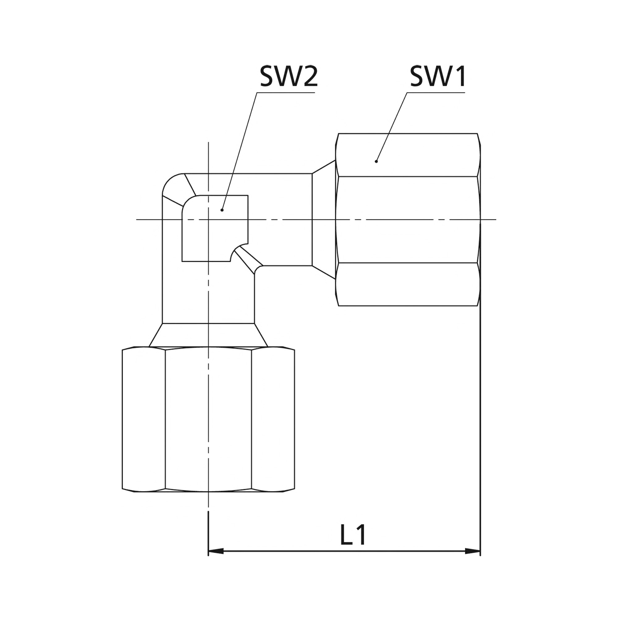 Winkel-Verschraubung, Rohr-Außen-Ø 25 mm, Stahl verzinkt - erhältlich bei ♡ HUG Technik ✓