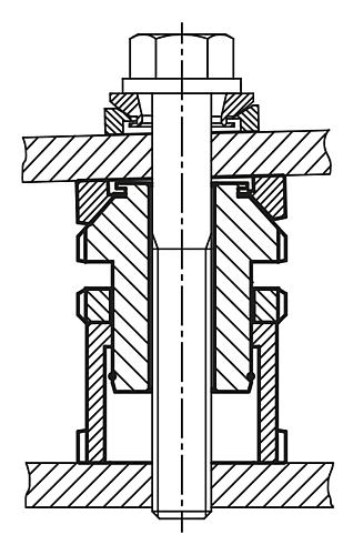 Höhenverstell-Element mit Kontermutter H=102 Edelstahl, D2=58, D=17,5 - K0119.23161 - gibt’s bei ☆ HUG Technik ✓