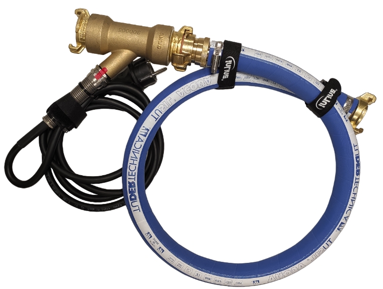 Trinkwasserschlauch-Leitung Tusil® Acqua, 19 x 5 mm, blau/weiß, beheizt, Rolle à 5 m, Ausführung GGMG