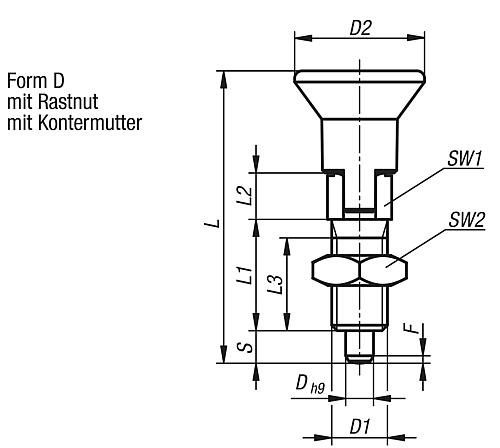 Arretierbolzen Gr.0 M06, Form: D Edelstahl, D=4 - K0747.14004060 - direkt von HUG Technik ✓