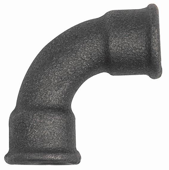 Bogen 2a, 90°, kurz, Rp 1/2 IG, Rp 1/2 IG, Temperguss, schwarz - erhältlich bei ✭ HUG Technik ✓